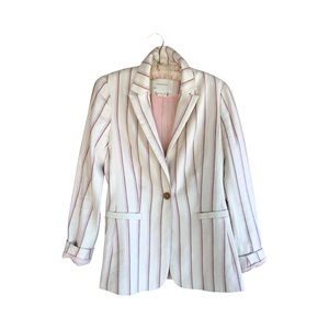 Anthropology striped linen blazer Sz 2